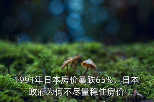 1991年日本房?jī)r(jià)暴跌65%，日本政府為何不盡量穩(wěn)住房?jī)r(jià)