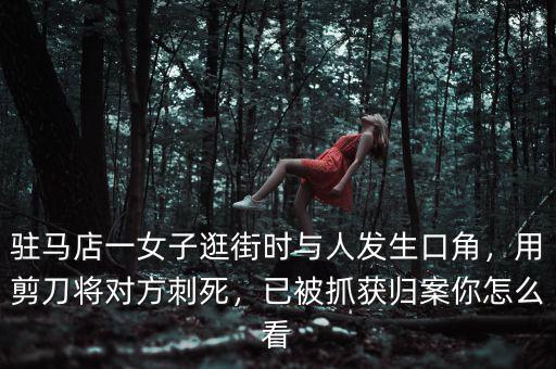 駐馬店一女子逛街時與人發(fā)生口角，用剪刀將對方刺死，已被抓獲歸案你怎么看