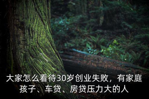 大家怎么看待30歲創(chuàng)業(yè)失敗，有家庭孩子、車(chē)貸、房貸壓力大的人