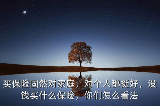買保險固然對家庭，對個人都挺好，沒錢買什么保險，你們怎么看法