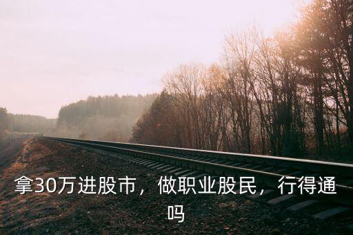 拿30萬進股市，做職業(yè)股民，行得通嗎
