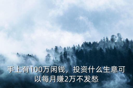 手上有100萬閑錢，投資什么生意可以每月賺2萬不發(fā)愁