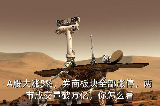 A股大漲5%，券商板塊全部漲停，兩市成交量破萬(wàn)億，你怎么看