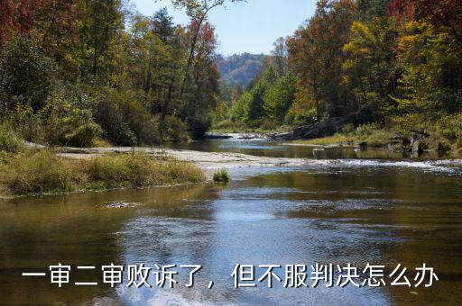 一審二審敗訴了，但不服判決怎么辦