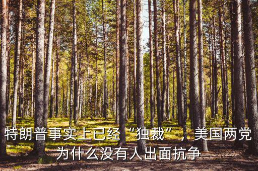 特朗普事實(shí)上已經(jīng)“獨(dú)裁”，美國兩黨為什么沒有人出面抗?fàn)? class=