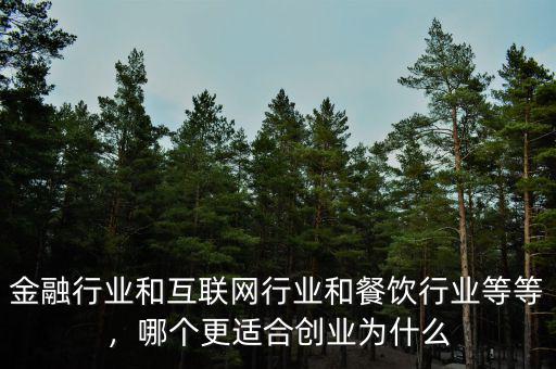 金融行業(yè)和互聯(lián)網(wǎng)行業(yè)和餐飲行業(yè)等等，哪個(gè)更適合創(chuàng)業(yè)為什么