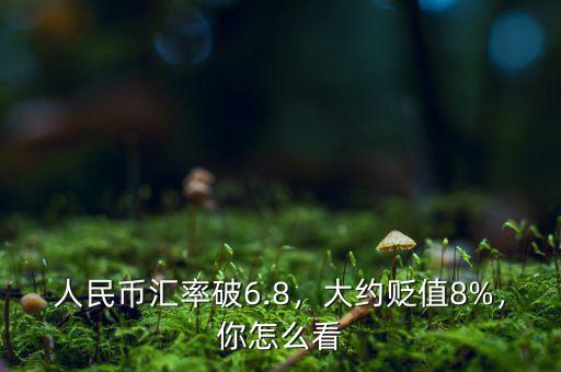 人民幣匯率破6.8，大約貶值8%，你怎么看