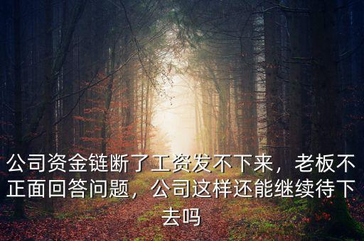 公司資金鏈斷了工資發(fā)不下來，老板不正面回答問題，公司這樣還能繼續(xù)待下去嗎