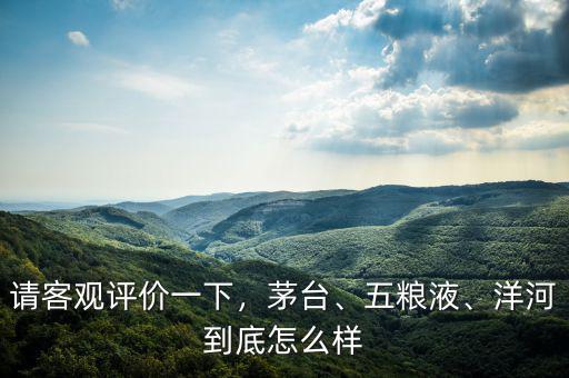 請客觀評價一下，茅臺、五糧液、洋河到底怎么樣