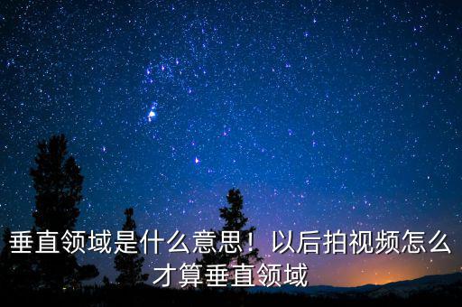 垂直領(lǐng)域是什么意思！以后拍視頻怎么才算垂直領(lǐng)域