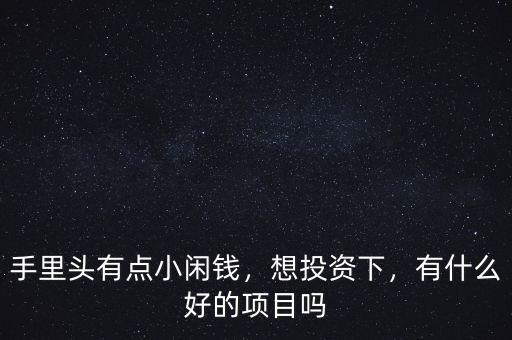 手里頭有點小閑錢，想投資下，有什么好的項目嗎