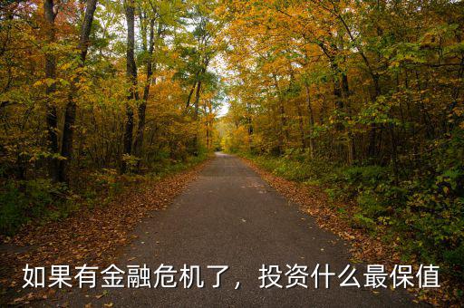 如果有金融危機了，投資什么最保值