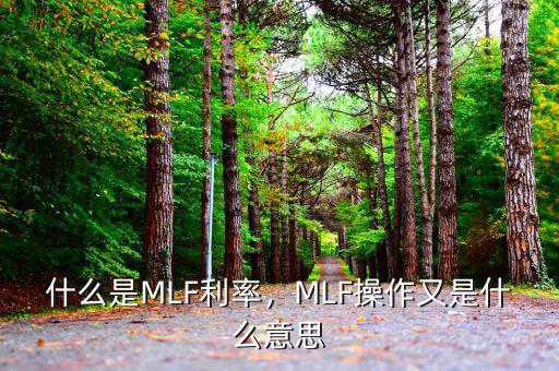 什么是MLF利率，MLF操作又是什么意思
