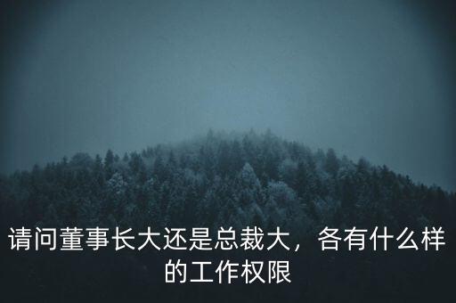 請問董事長大還是總裁大，各有什么樣的工作權(quán)限