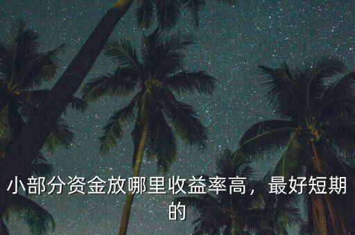 小部分資金放哪里收益率高，最好短期的