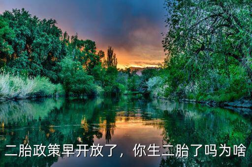 二胎政策早開放了，你生二胎了嗎為啥
