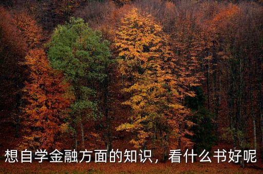 想自學(xué)金融方面的知識，看什么書好呢