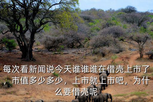 每次看新聞?wù)f今天誰(shuí)誰(shuí)誰(shuí)在借殼上市了，市值多少多少，上市就上市吧，為什么要借殼呢