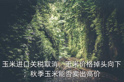 玉米進(jìn)口關(guān)稅取消，玉米價(jià)格掉頭向下；秋季玉米能否賣出高價(jià)
