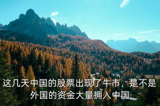這幾天中國的股票出現(xiàn)了牛市，是不是外國的資金大量擁入中國