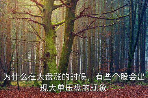 為什么在大盤漲的時(shí)候，有些個(gè)股會(huì)出現(xiàn)大單壓盤的現(xiàn)象