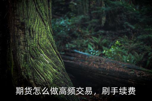 期貨怎么做高頻交易，刷手續(xù)費(fèi)