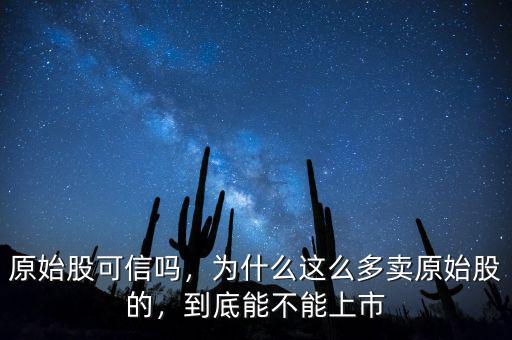 原始股可信嗎，為什么這么多賣原始股的，到底能不能上市