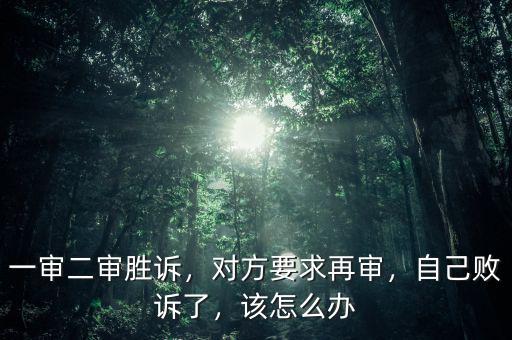 一審二審勝訴，對(duì)方要求再審，自己敗訴了，該怎么辦