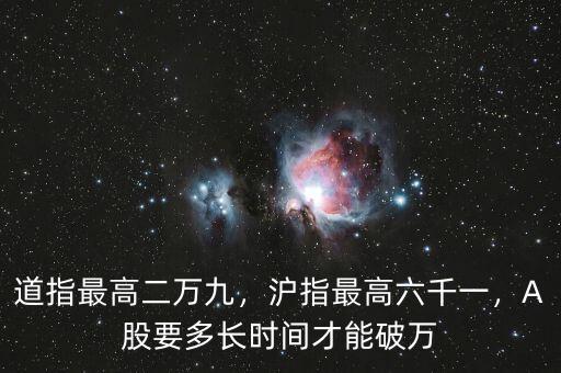道指最高二萬九，滬指最高六千一，A股要多長時間才能破萬