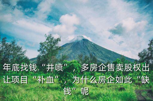 年底找錢(qián)“井噴”，多房企售賣(mài)股權(quán)出讓項(xiàng)目“補(bǔ)血”，為什么房企如此“缺錢(qián)”呢