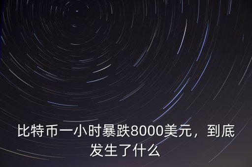 比特幣一小時(shí)暴跌8000美元，到底發(fā)生了什么