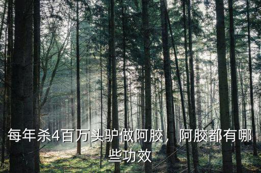每年殺4百萬頭驢做阿膠，阿膠都有哪些功效