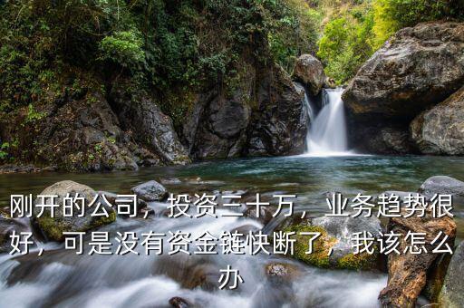 剛開的公司，投資三十萬，業(yè)務(wù)趨勢(shì)很好，可是沒有資金鏈快斷了，我該怎么辦
