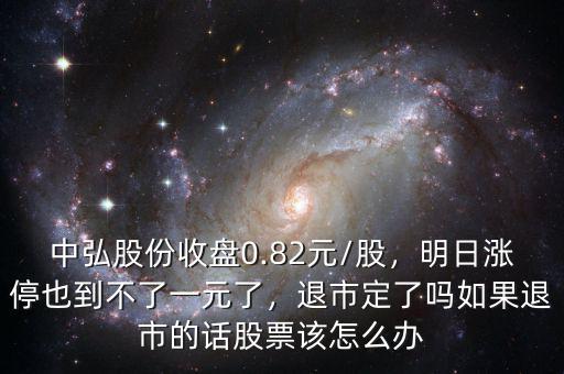 中弘股份收盤(pán)0.82元/股，明日漲停也到不了一元了，退市定了嗎如果退市的話(huà)股票該怎么辦