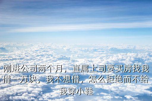 剛進(jìn)公司兩個(gè)月，直屬上司要買房找我借一萬塊，我不想借，怎么拒絕而不給我穿小鞋