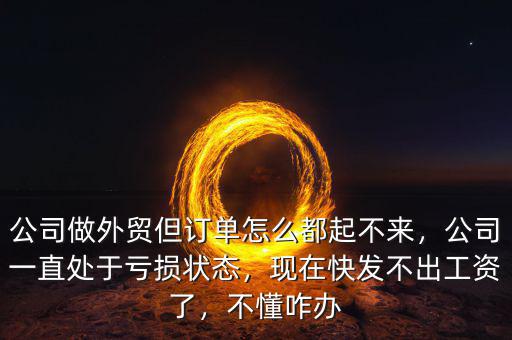 公司做外貿(mào)但訂單怎么都起不來，公司一直處于虧損狀態(tài)，現(xiàn)在快發(fā)不出工資了，不懂咋辦