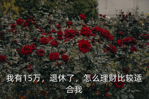 我有15萬，退休了，怎么理財(cái)比較適合我