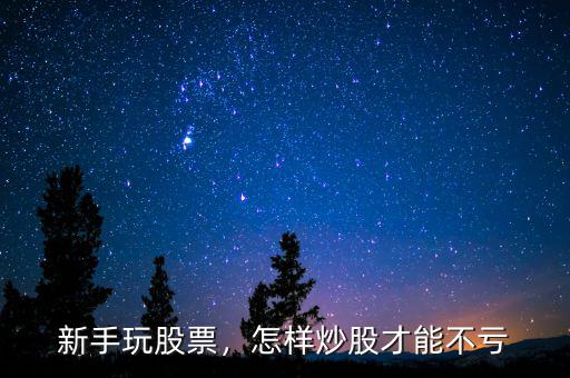 新手玩股票，怎樣炒股才能不虧