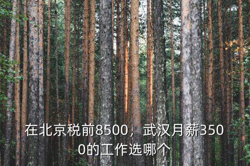 在北京稅前8500，武漢月薪3500的工作選哪個