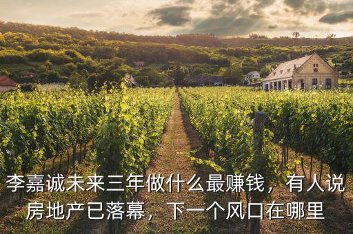 李嘉誠未來三年做什么最賺錢，有人說房地產(chǎn)已落幕，下一個風口在哪里