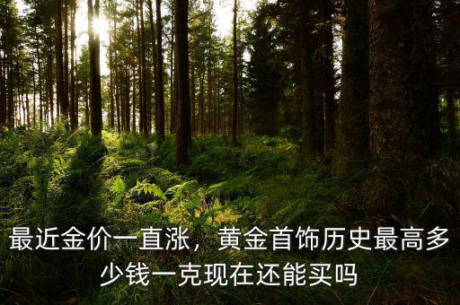 最近金價(jià)一直漲，黃金首飾歷史最高多少錢一克現(xiàn)在還能買嗎