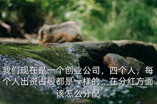 我們現(xiàn)在是一個創(chuàng)業(yè)公司，四個人，每個人出資占股都是一樣的，在分紅方面該怎么分配