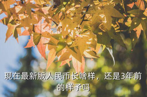現(xiàn)在最新版人民幣長啥樣，還是3年前的樣子嗎