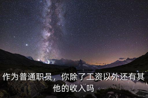 作為普通職員，你除了工資以外還有其他的收入嗎