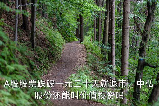 A股股票跌破一元二十天就退市，中弘股份還能叫價(jià)值投資嗎