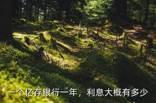 一個億存銀行一年，利息大概有多少