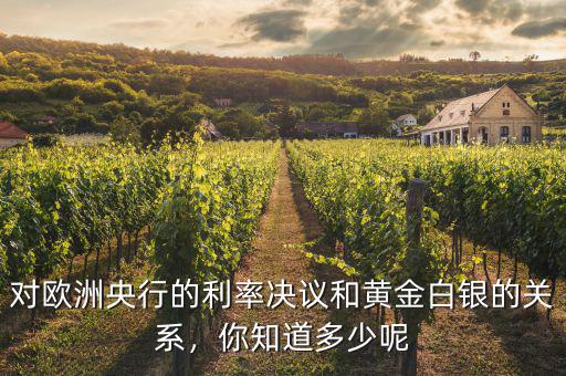 對(duì)歐洲央行的利率決議和黃金白銀的關(guān)系，你知道多少呢