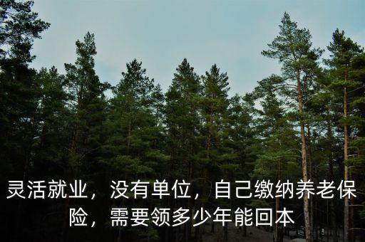 靈活就業(yè)，沒有單位，自己繳納養(yǎng)老保險，需要領(lǐng)多少年能回本