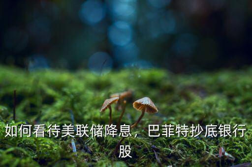 如何看待美聯(lián)儲(chǔ)降息，巴菲特抄底銀行股