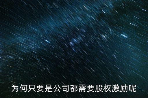 為何只要是公司都需要股權激勵呢
